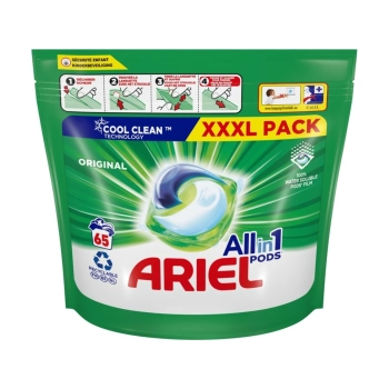 ARIEL All-in-1 Original - kapsułka do prania UNIWERSALNA Kolorowe / BIałe 65 szt.